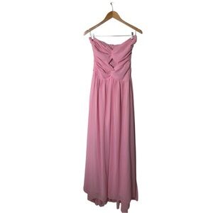 NWT Hello Molly Maxi Strapless Pink Gown Chiffon Dress US 4